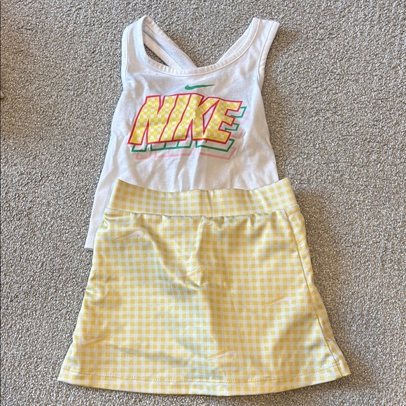 Nike Other - Nike White Tank Top and Yellow Skort Set